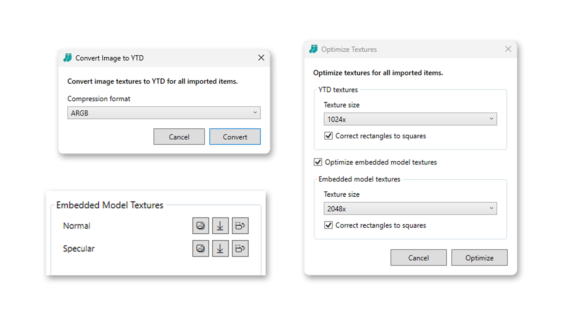 SCREENSHOT: texture conversion pipeline
